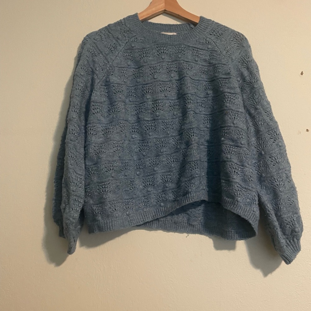 Cost Plus World Market Textured Blue Sweater